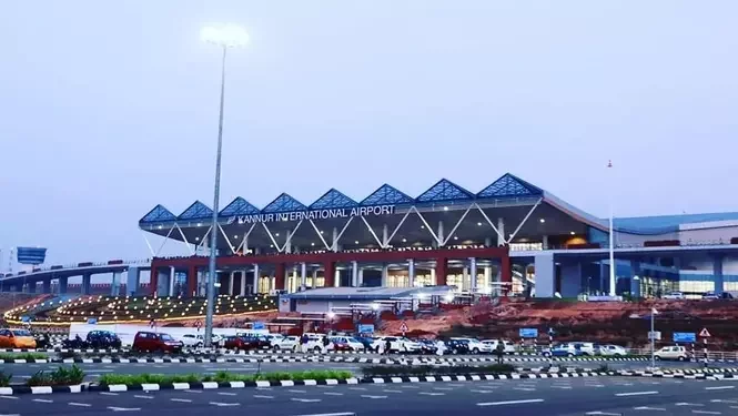 Architectural large-span roofing for Kannur International Airport, Kerala: Specialized standing seam installation by Rishonn & Reyansh for high-performance aviation infrastructure.